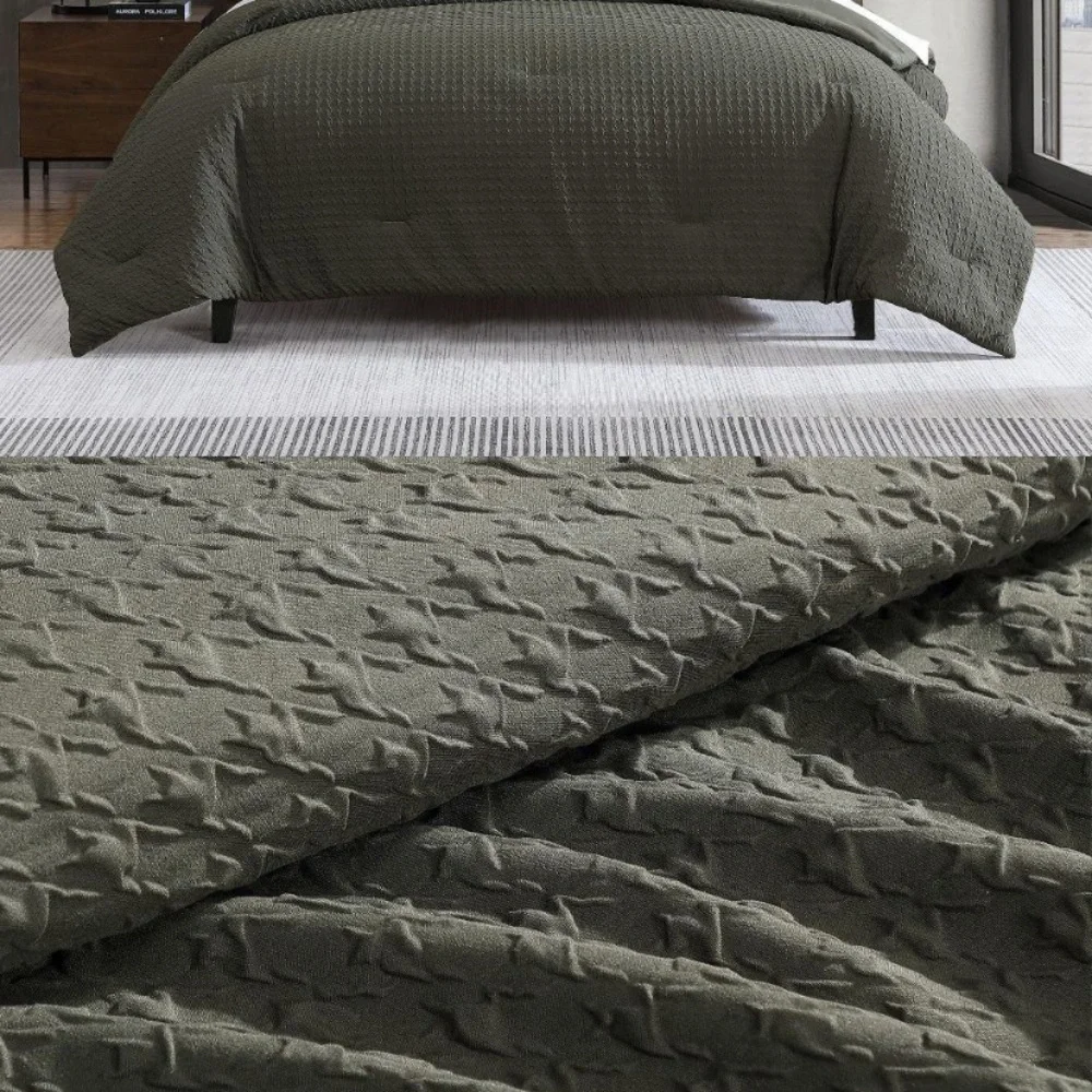 NEW Kenneth Cole Olive Green 3 pc Duvet Bedding Set